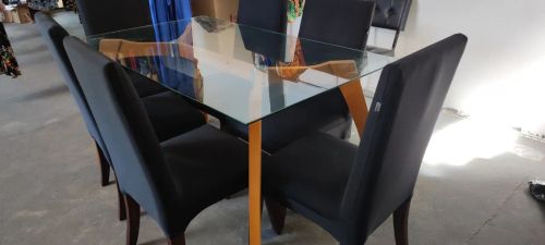 Mesa de Jantar modelo cruzeta com 6 Cadeiras