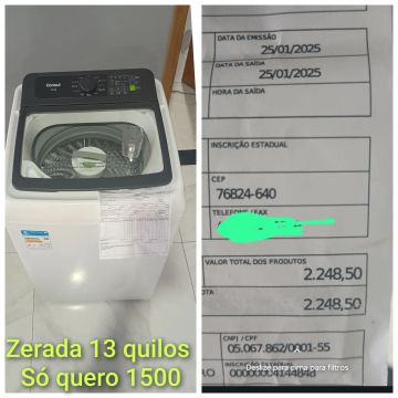 Máquina de Lavar Consul 13kg - Zerada - R$1500