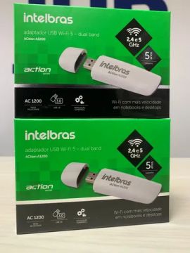 Adaptador USB Wireless Action A1200 Intelbras - Loja Física - Parcelamos sem Juros