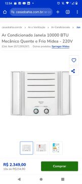 Ar Condicionado Janela Springer Midea 10000 BTU 220V