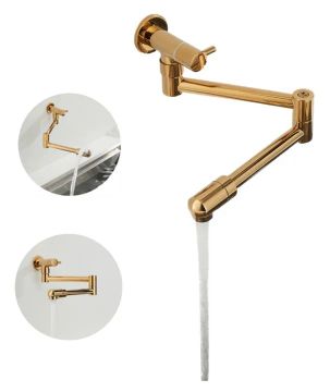 Torneira Gourmet De Pia Cozinha Parede Flexível 1/4v Dourad