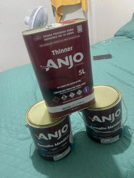 Kit Tintas Anjo - Thinner 5L tintas 3,6L Esmalte Metálico