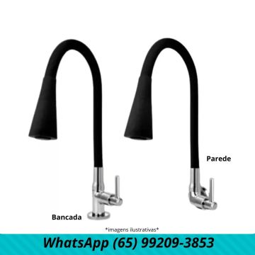 Torneira de Cozinha Flexível Preto