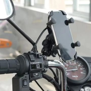 Suporte para celular para moto com Carregador Usb 