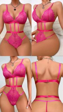 Promoção-Body de renda rosa .