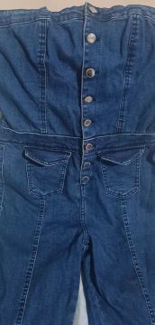 Macacão longo jeans 