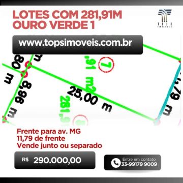 Lotes com 282 metros no bairro Ouro Verde 1
