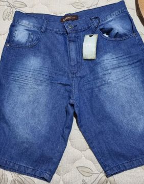 Bermuda Jeans Masculina Azul - TAMANHO 44 - LIQUIDAÇÃO 