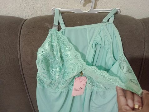 Camisola de renda verde - Sleep Bem
