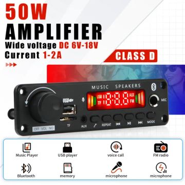 Placa Usb Bluetooth 5.0 Tela Colorida Mp3 Rádio Fm