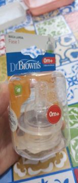 Kit dois bicos boca larga mamadeira Dr. browns.