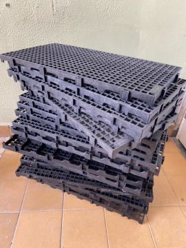 20 pçs Pallet Estrado Plástico Preto 2,5x25x50cm