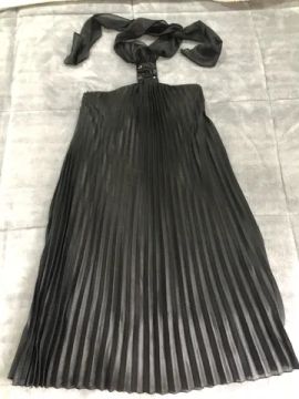 Vestido festa curto plissado preto P