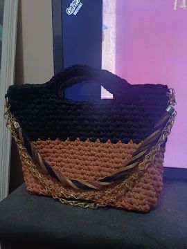 Bolsa de croche de malha