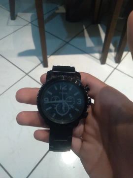 Fossil Relógio Masculino Gage de Aço Inoxidável Quartzo Puseira de Aço Inoxidavel Preto