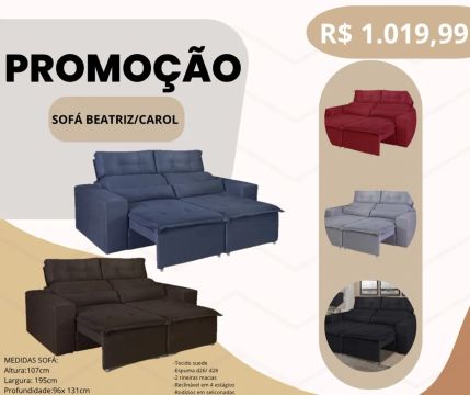 Sofá Retrátil e Reclinável Beatriz/Carol - Promoção!