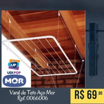 Varal Roupa Para Teto Aço Mor - Ref. 0066006