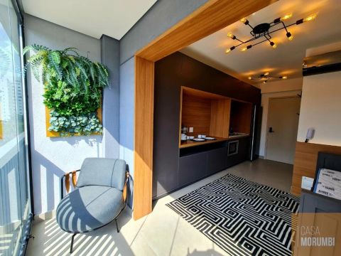 Apartamento a venda locação mobiliado de 22m² á venda - Brooklin - Ao lado do metro Morumb