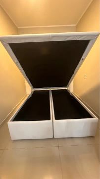 Cama box  baú casal com  Colchão Ortobom 