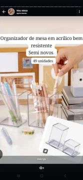 Organizador de Mesa em Acrílico - Semi Novos - 49 Unidades