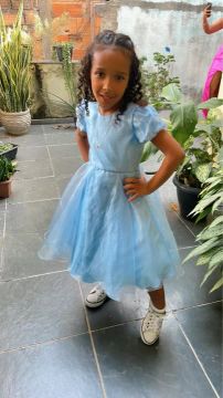 Vestido Infantil Azul Princesa
