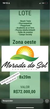 Lote 8x20m Morada do Sol - Zona Oeste