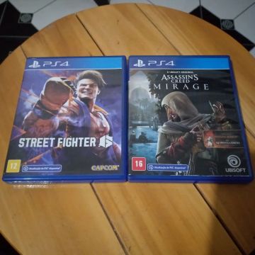 Street Fighter 6 e Assassin's Creed Mirage PS4 jogo