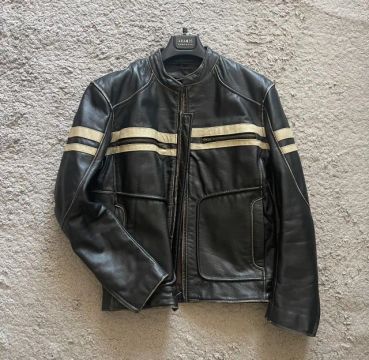 Jaqueta Motociclista Xelement Cruiser em Couro Importada - Old School como nova