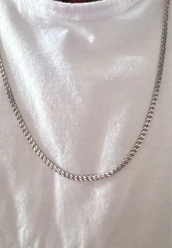 Cordão de ouro branco 18k (60cm) groumet