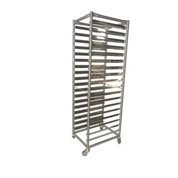  Carrinho porta assadeiras em aço inox 304 usado  