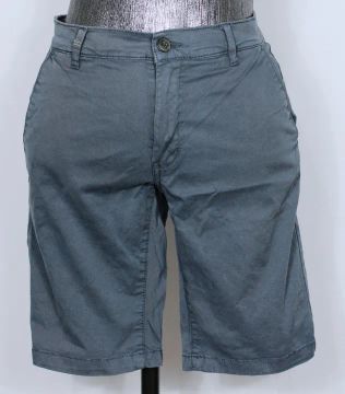 Bermuda masculina sarja azul acizentado importado ajuste reto - Veste 38 - Ref. 3184