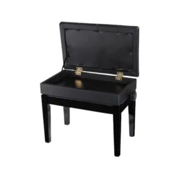 Banco Banqueta Profissional Luxo para Piano Teclado e Órgão...Black Piano - Laqueado 