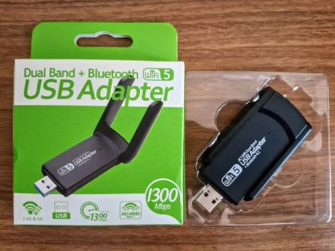Adaptador Wifi 2 e 5G e Bluetooth Dual Band 1300Mbps