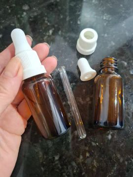 Frasco Âmbar Conta Gotas Vidro 20ml com lacre Kit com 30