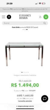 Mesa de Vidro e alumínio
