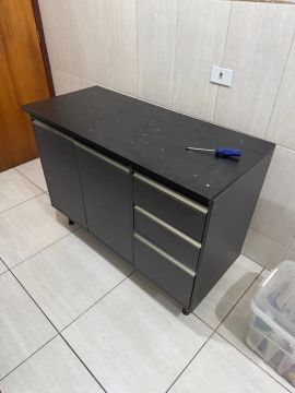 Armário de Cozinha Preto - Semi-novo