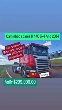 Caminhão scania r 440 6x4  Ano 2014