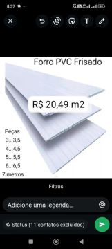 Forro PVC Frisado - R$ 20,49 m2