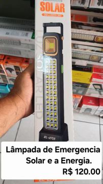 Lâmpada de Emergência com Carremento Solar e a Energia 