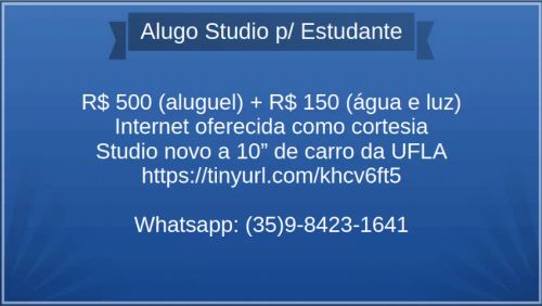 Alugo Studio p/ Estudante