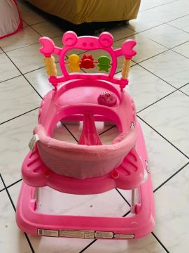 Andador Bebê Caranguejo Rosa