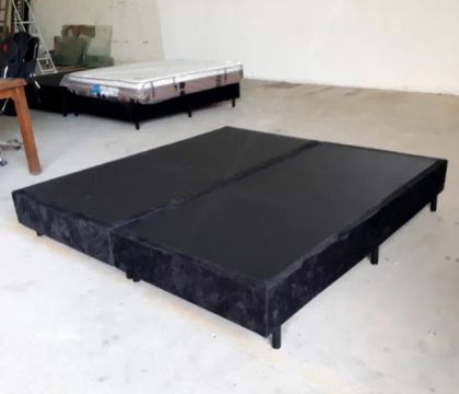 Base Cama Box Bipartida King 193X203 Corino ou Sued Diversas Cores
