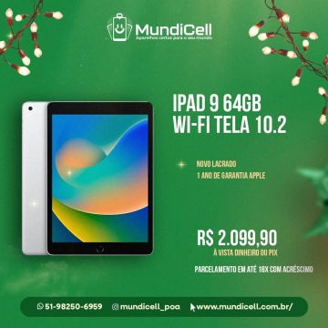Mundicell_poa iPad 9 64GB Wi-Fi Tela 10.2 - Novo Lacrado