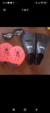 Kit Natação Completo - Óculos, nadadeira(34) e Máscaras