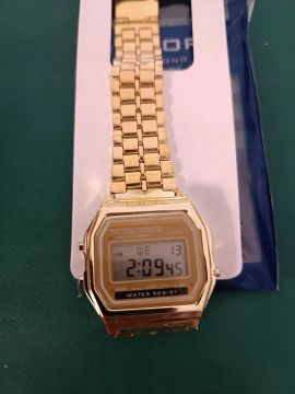 Relógio Digital Estilo Retrô Dourado Entrega Grátis 