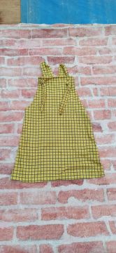 Vestido infantil xadrez amarelo
