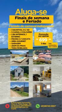 Casa Temporada em Forte Orange - Aluguel Final de Semana