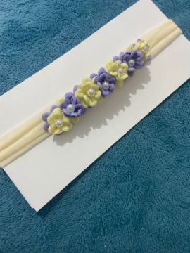 Faixa de Cabelo Bebê com Flores