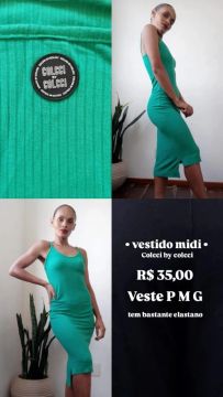 Vestido Midi Colcci by Colcci Verde, Vestido Midi Preto, Cropped Laíse, Macaquinho Linho