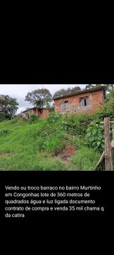 Barraco em Congonhas - 360m² - R$ 35 mil